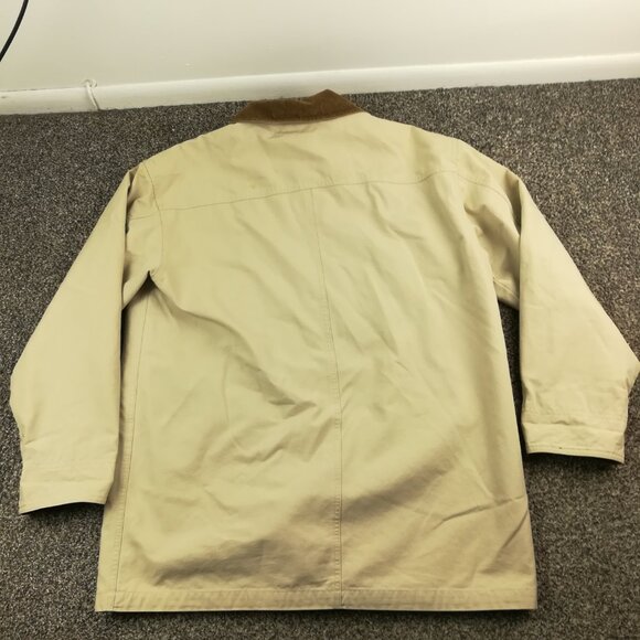 VTG LL Bean Jacket Canvas Chore Barn Corduroy Collar Flannel Lined Mens Large - Picture 7 of 13